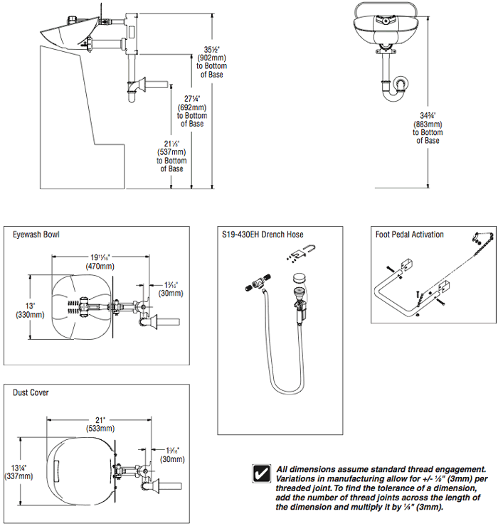 Bradley S19224DC Halo Emergency Eyewash Station with Stainless Steel Bowl & Dust Cover - Wall Mount Safety Equipment for Labs, Factories & Industrial Workplaces