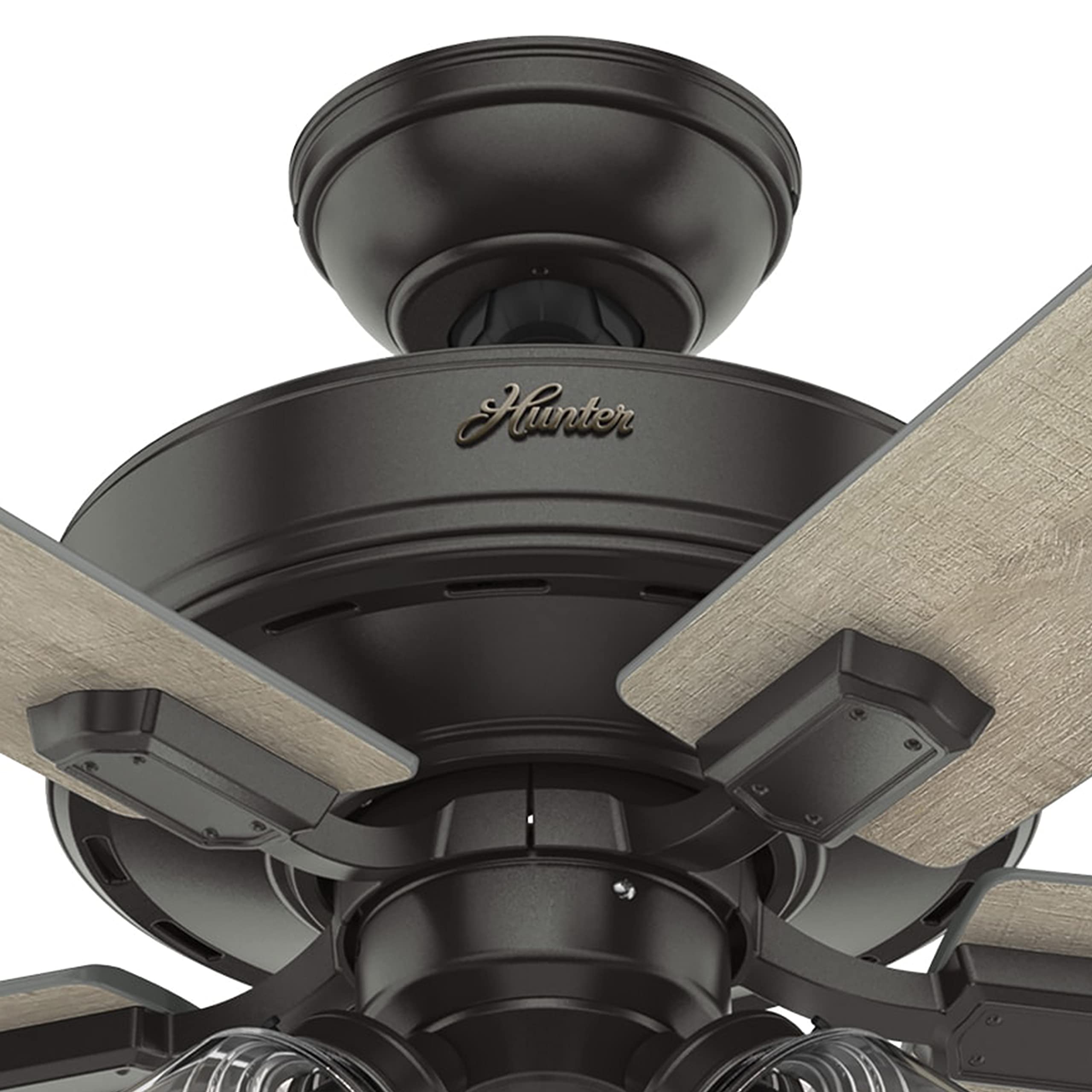 Hunter Fan 60 inch Noble Bronze Indoor Ceiling Fan with Light Kit and Pull Chain - Energy Efficient Quiet Blades for Living Room, Bedroom, Office (Renewed)
