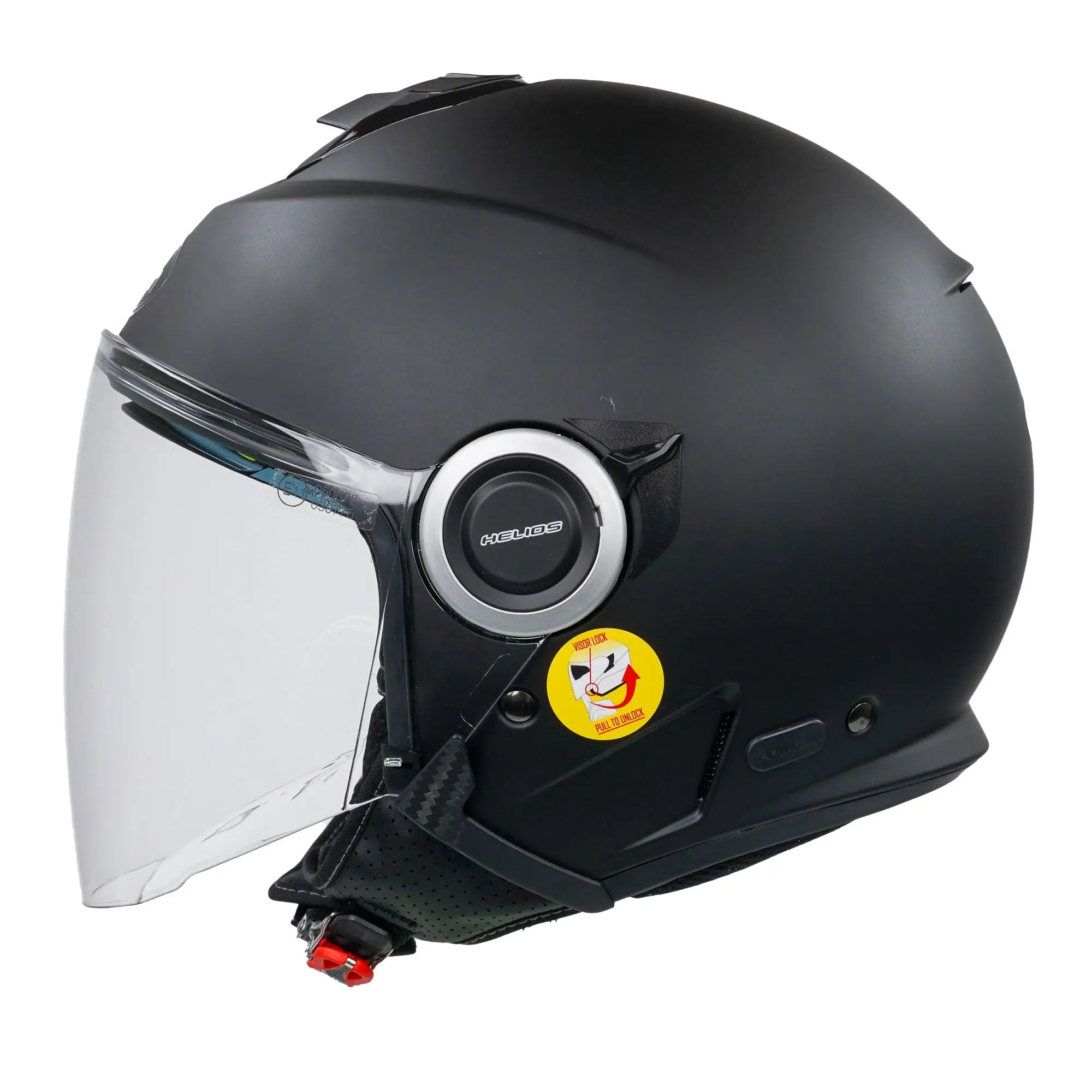 Airoh Helios Jet Matt Black Motorcycle Helmet - Lightweight, DOT & ECE Certified for Street & Racing - Perfect for Urban Commuting & Track Days