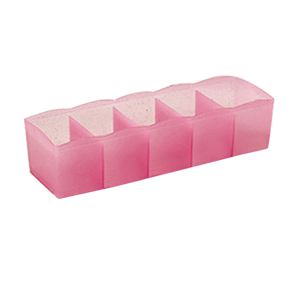5-Cell Plastic Storage Bins Organizer Box for Ties, Bras, Socks & Cosmetics - Home & Bedroom Drawer Organizer - Perfect for Closet, Dresser & Vanity Organization