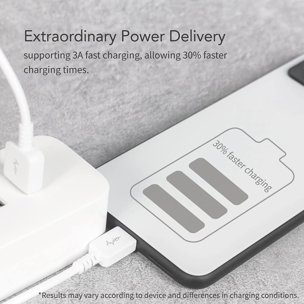 Avier Color Mix 3-Pack USB C to Lightning Cable [3ft/6ft] - MFi Certified Fast Charging Cable for iPhone 12/11/X/8, iPad & AirPods Pro - Power Delivery Charger for Home, Office & Travel (Black)