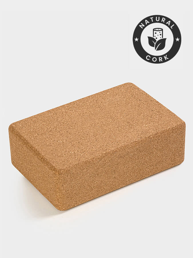 Premium Large Cork Yoga Brick - Non-Slip Eco-Friendly Yoga Block for Stability & Support - Ideal for Yoga Studio, Home Practice, and Pilates Workouts