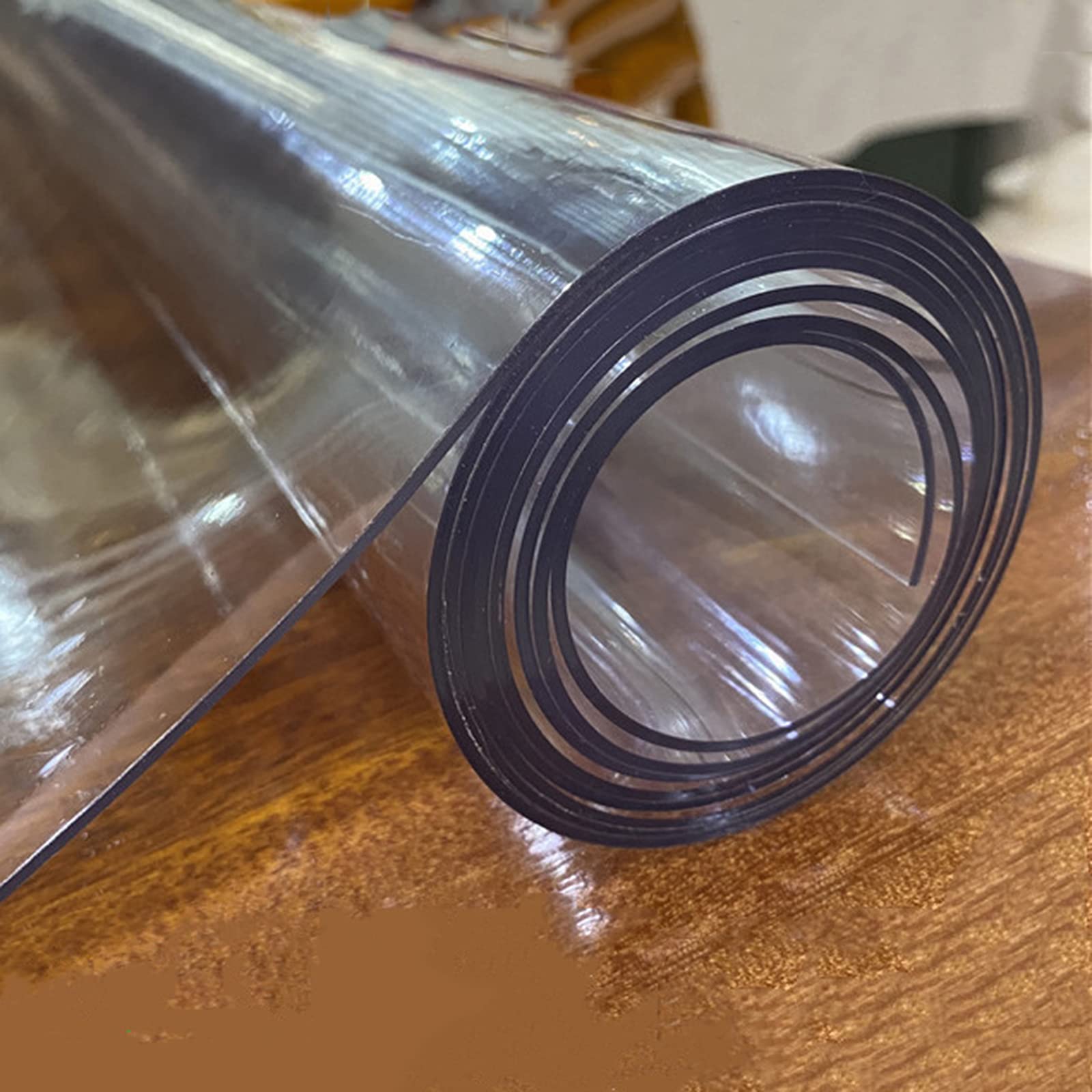 MAOYUAN Clear Plastic Tablecloth Protector - 36 x 36 Inch Waterproof Table Cover for Kitchen, Dining Room - 2.0mm Thick Wood Grain Table Pad - Perfect for Parties, Daily Use & Holiday Gatherings