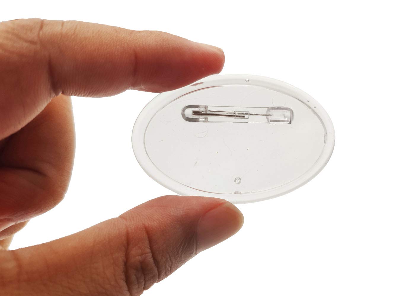 25 Sets Oval Clear Plastic Button Badges for DIY Crafts & Name Tags