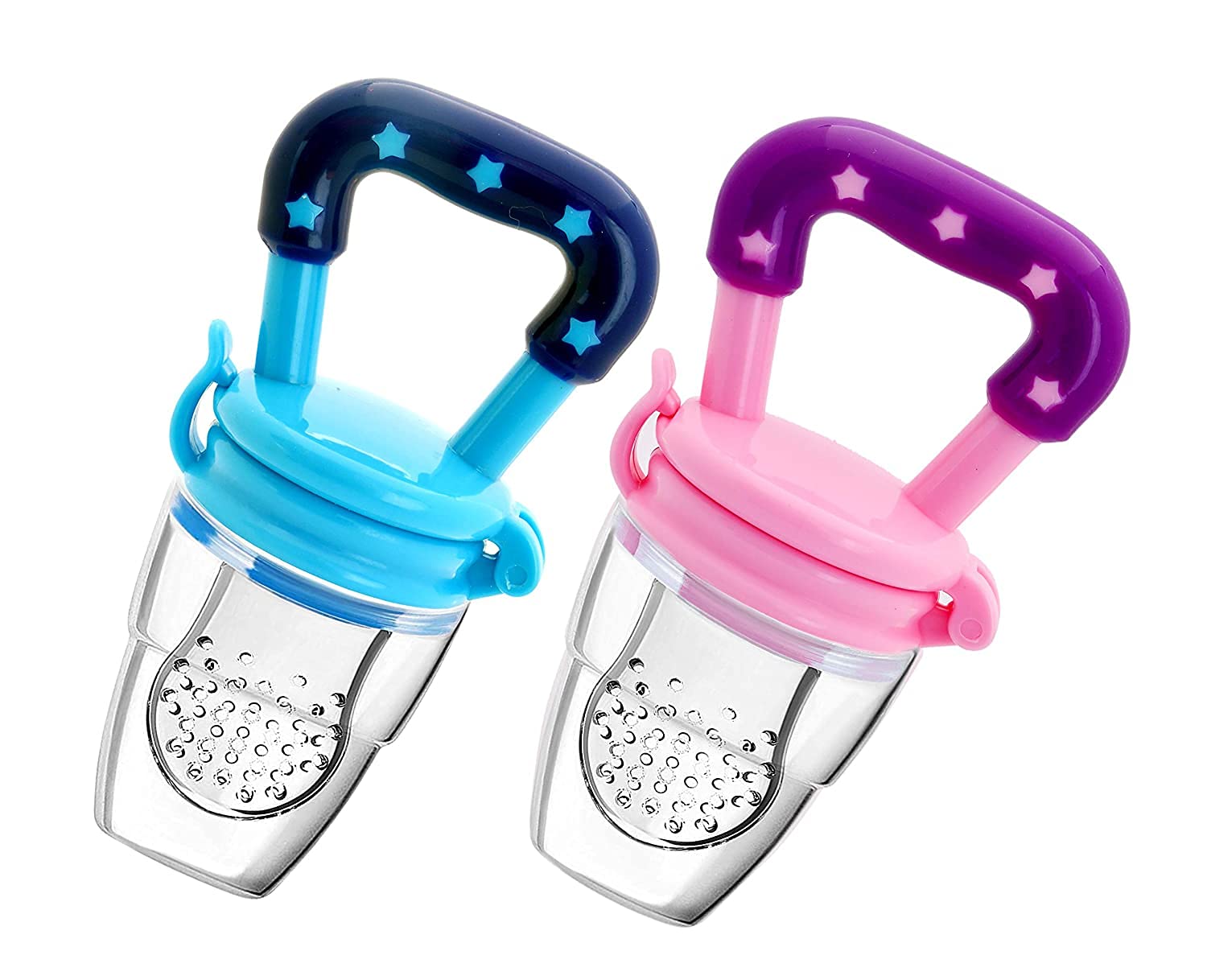 KIYARI Baby Pacifier & Silicone Fruit Feeder - BPA Free Newborn Nibbler with Cover for Fruits, Vegetables & Juices | Perfect for Teething Relief & Healthy Snacking (Multicolor, 1-Pack)
