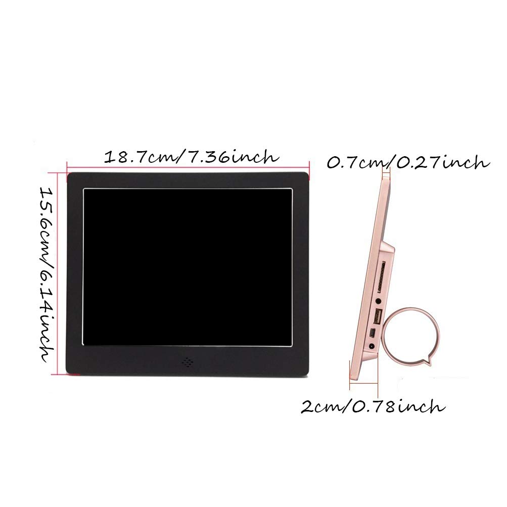 8 Inch Digital Picture Frame with IPS HD Screen - MP3/MP4 Video Player, Clock & Calendar - Remote Control Included | Perfect for Home Decor, Office Display & Holiday Gifts (Silver)