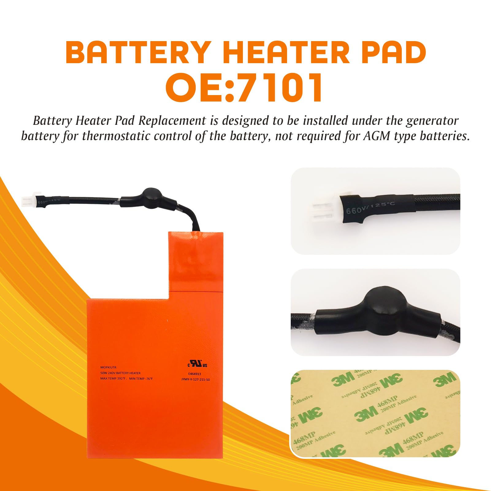 Generac 7101 Battery Heater Pad - Outdoor Battery Heating Pad for 9KW-22KW Air Cooled Standby Generators | Cold Weather Protection | Perfect for Winter Use in Garages, Sheds & Outdoor Generator Installations