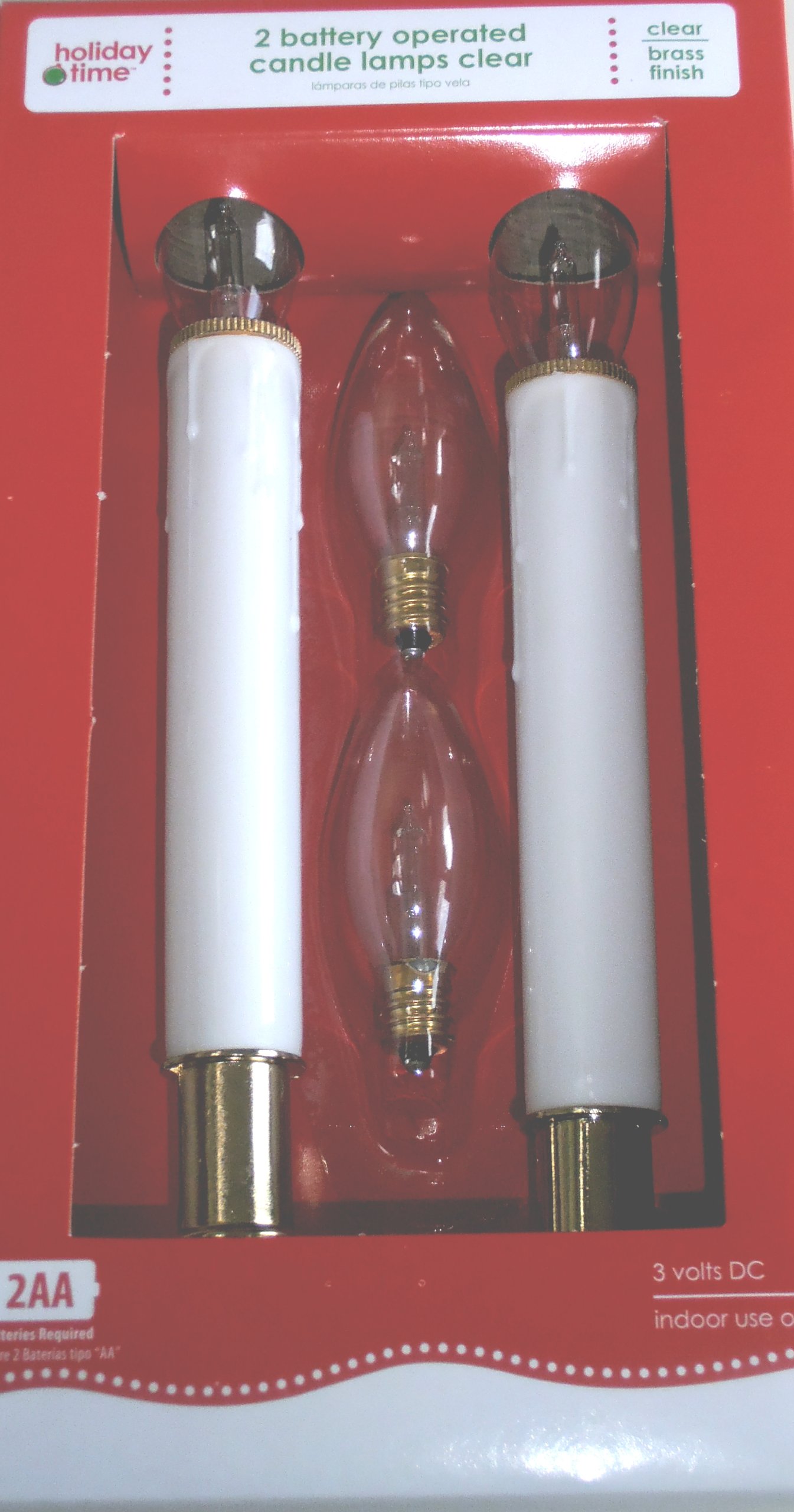 Flickering LED Battery Operated Candle Lamps Set of 2 with 2 Replacement Bulbs - Flameless Decorative Candles for Home, Wedding, Party & Holiday Decor