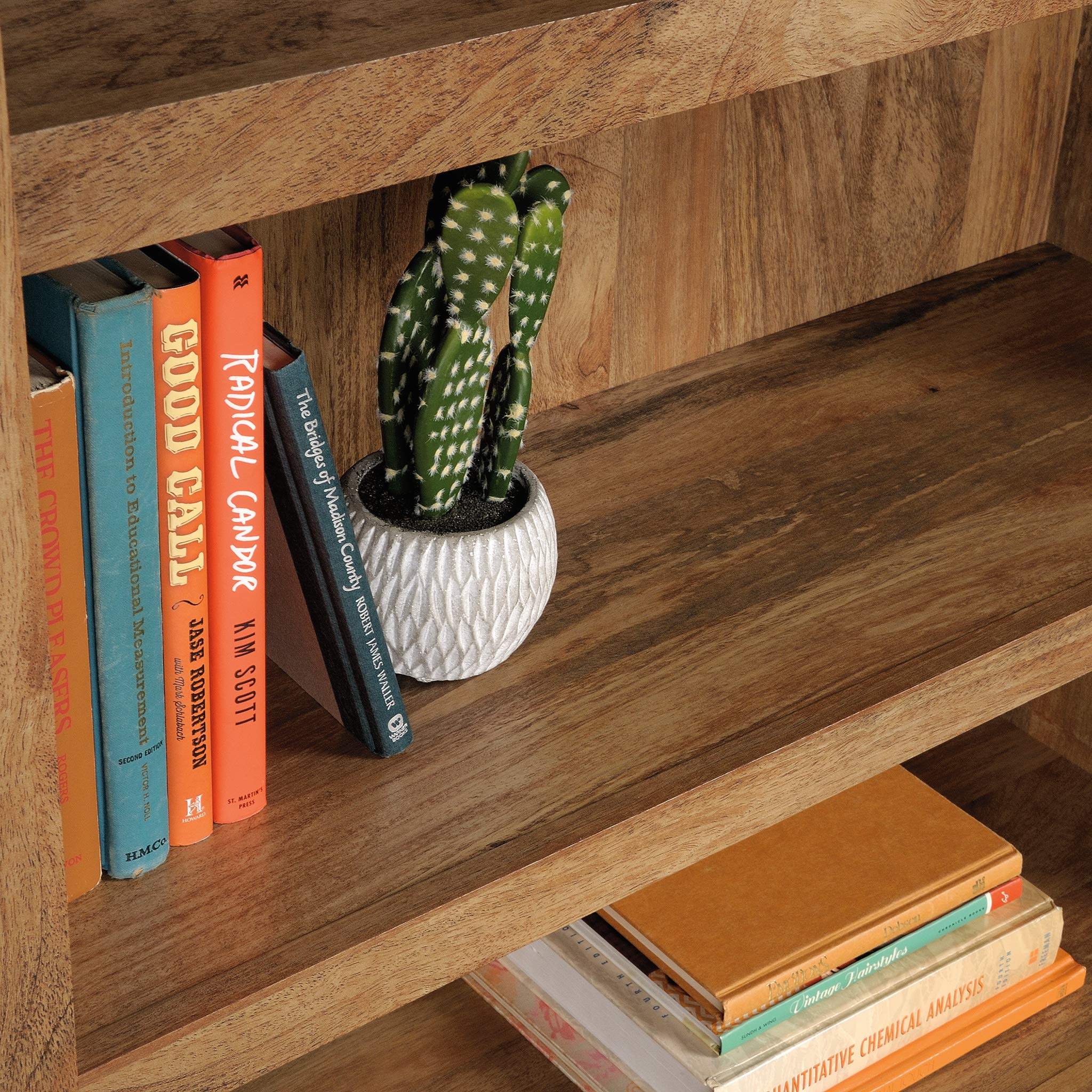 Sauder 3-Shelf Bookcase with Storage - Sindoori Mango Finish Wooden Bookshelf for Home Office, Living Room & Bedroom Organization