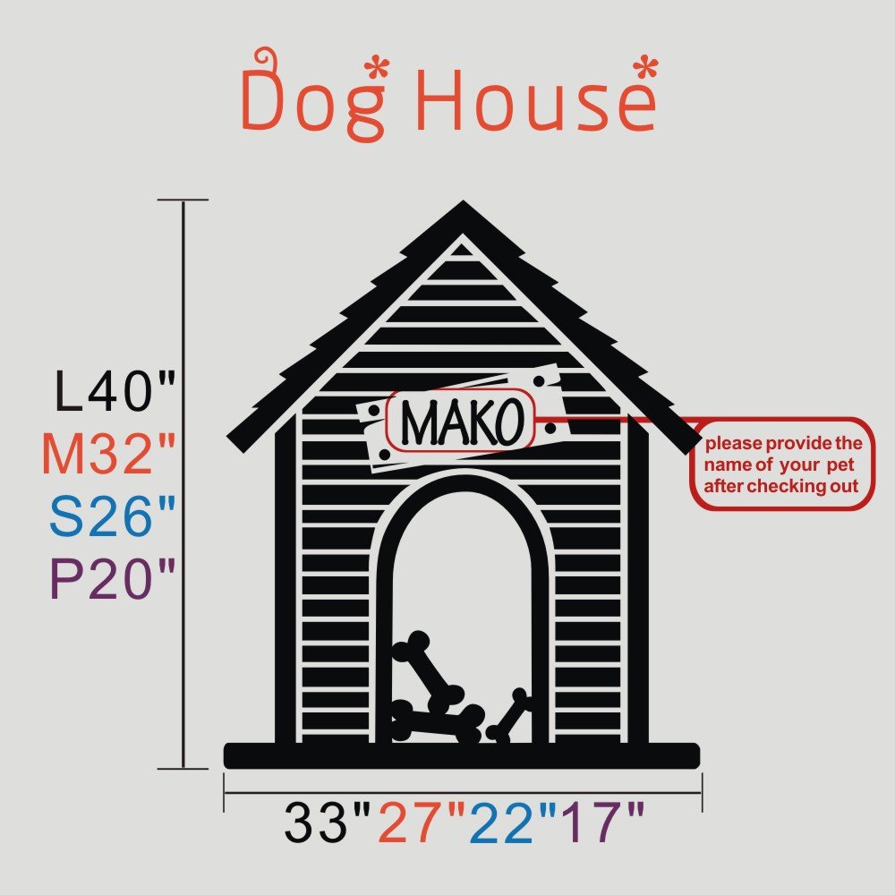 Personalized Dog House Wall Decal with Name - Pet Quote Vinyl Sticker, Home Art Mural Decoration in Dark Brown - Perfect for Nursery, Living Room & Pet Lovers' Spaces