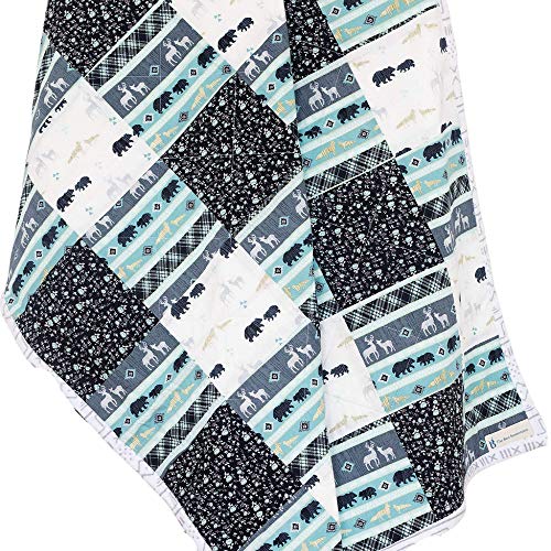 Handmade Gender Neutral Baby Quilt - Soft Cotton Crib Blanket with Woodland Animal Nursery Decor | Perfect for Newborn Gifts, Nursery Bedding & Baby Showers