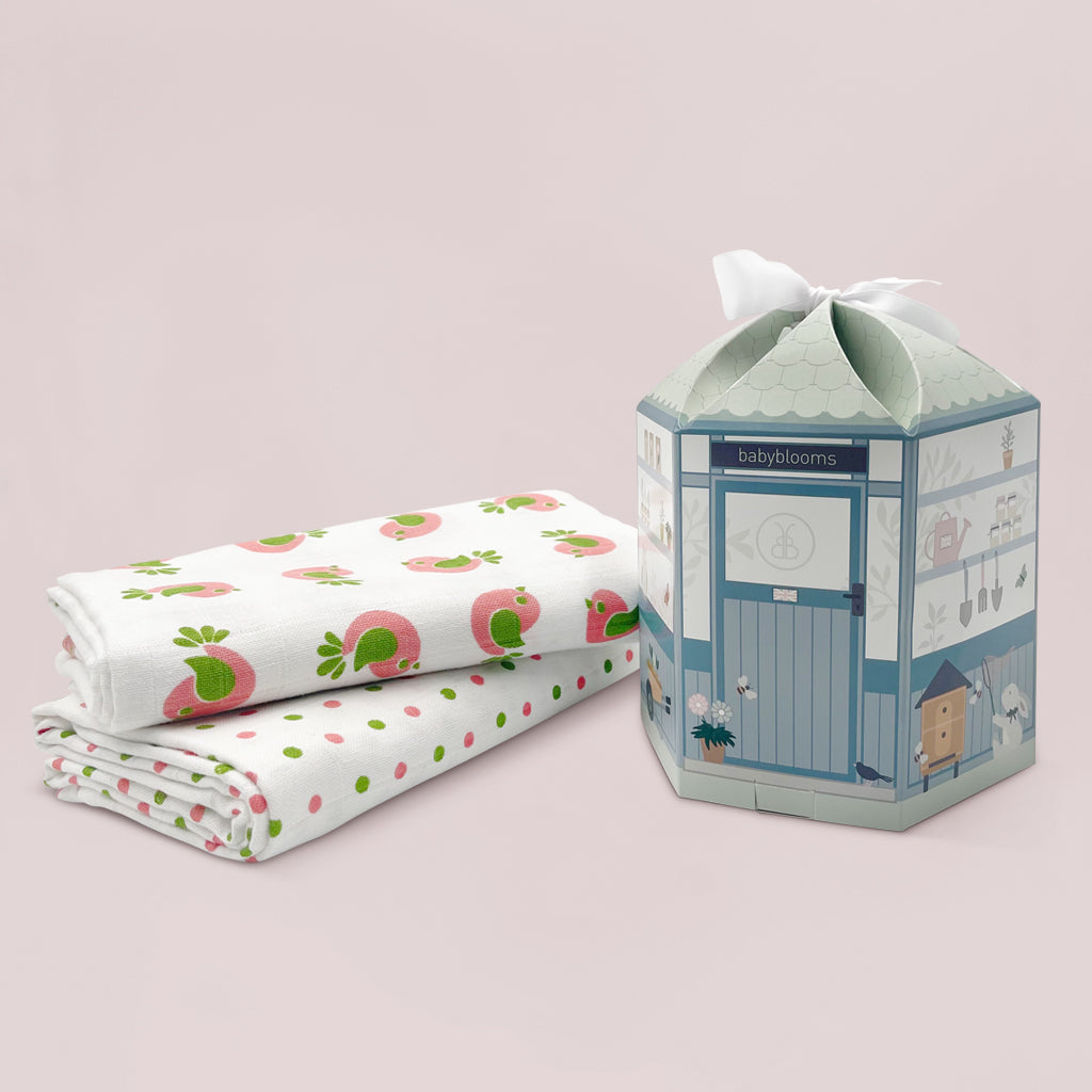 Soft Organic Muslin Swaddle Blankets for Babies - 3-Pack Pink Baby Shower Gift Set | Perfect for Newborn Swaddling, Nursing Cover & Stroller Blanket