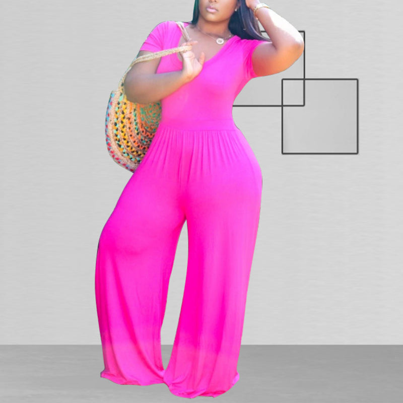 Stylish Solid Color Wide Leg Jumpsuit for Women - Comfortable Casual & Office Wear - Perfect for Summer Outfits, Travel, and Everyday Fashion