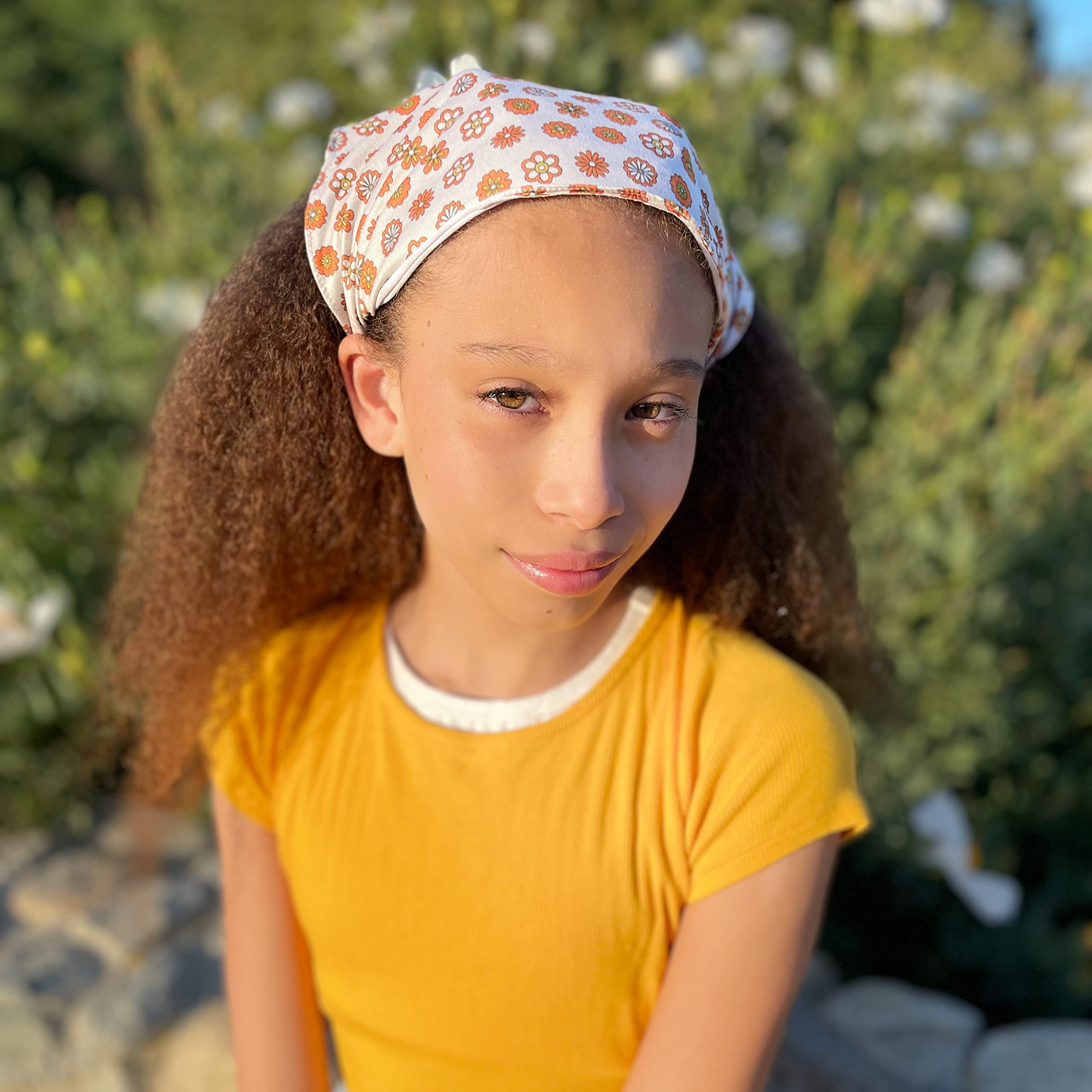 FROG SAC & Mia Talerico Floral Headbands for Girls and Women - Boho Scarf Bandanas, Kerchief Hair Accessories Pack for Teens - Perfect for Parties, Festivals, and Everyday Fashion