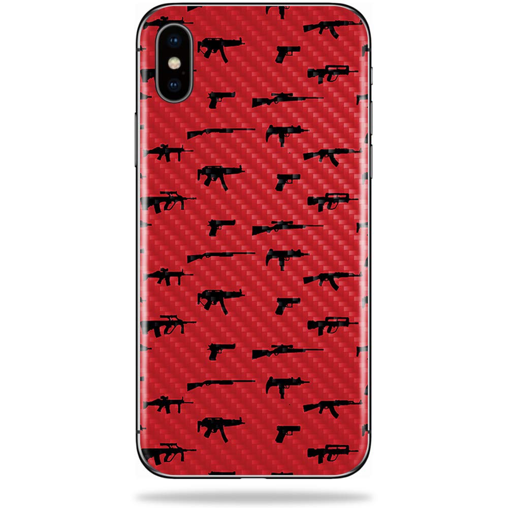 Premium Carbon Fiber Skin for Apple iPhone X - Guns Design | Protective & Durable Textured Cover | Easy to Apply & Remove | Made in USA | Perfect for Outdoor Adventures & Daily Protection