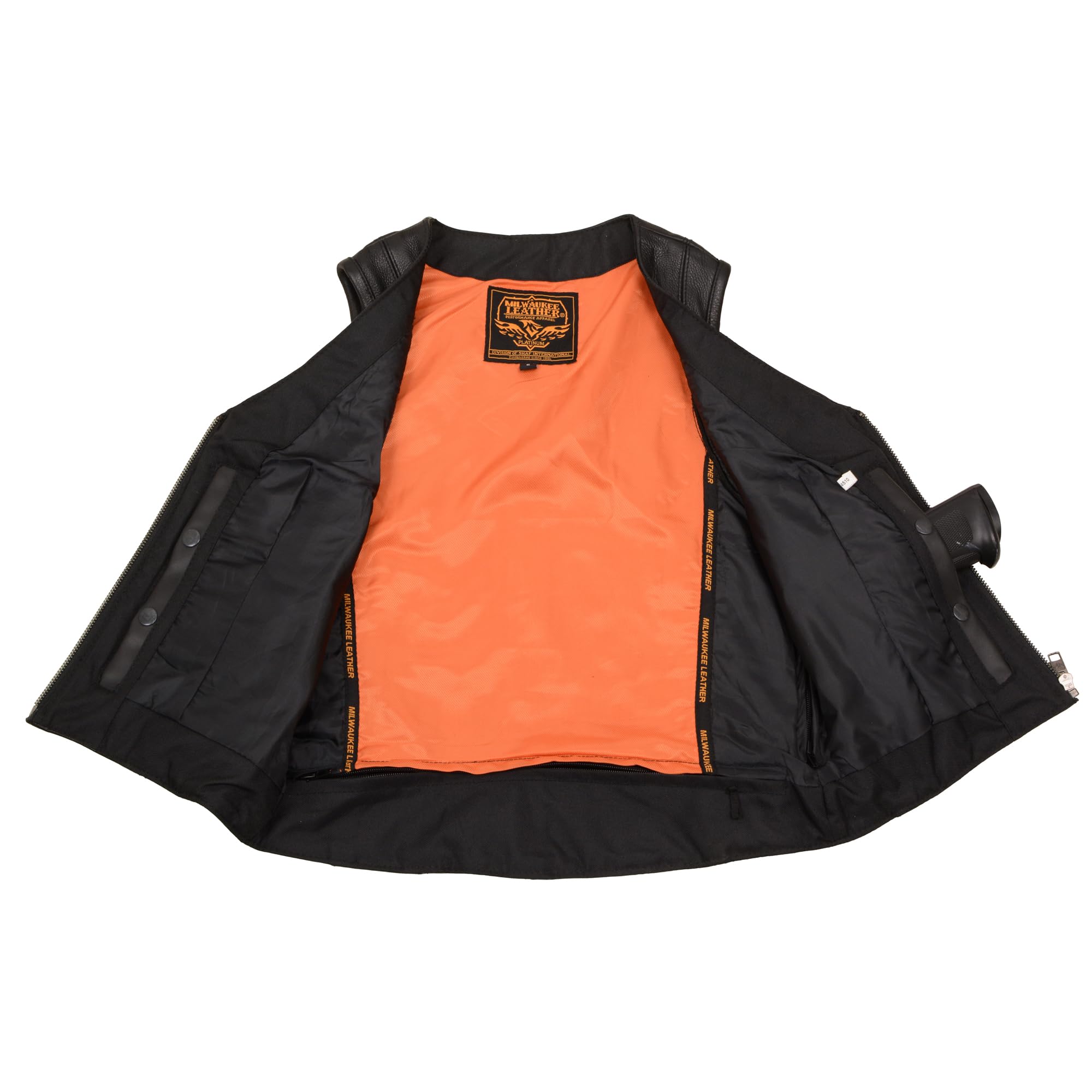 Milwaukee Leather Women's V-Neck Zipper Front Side Buckle Vest - Black (MLL4510) | Stylish Layering Piece for Fall & Winter Outfits