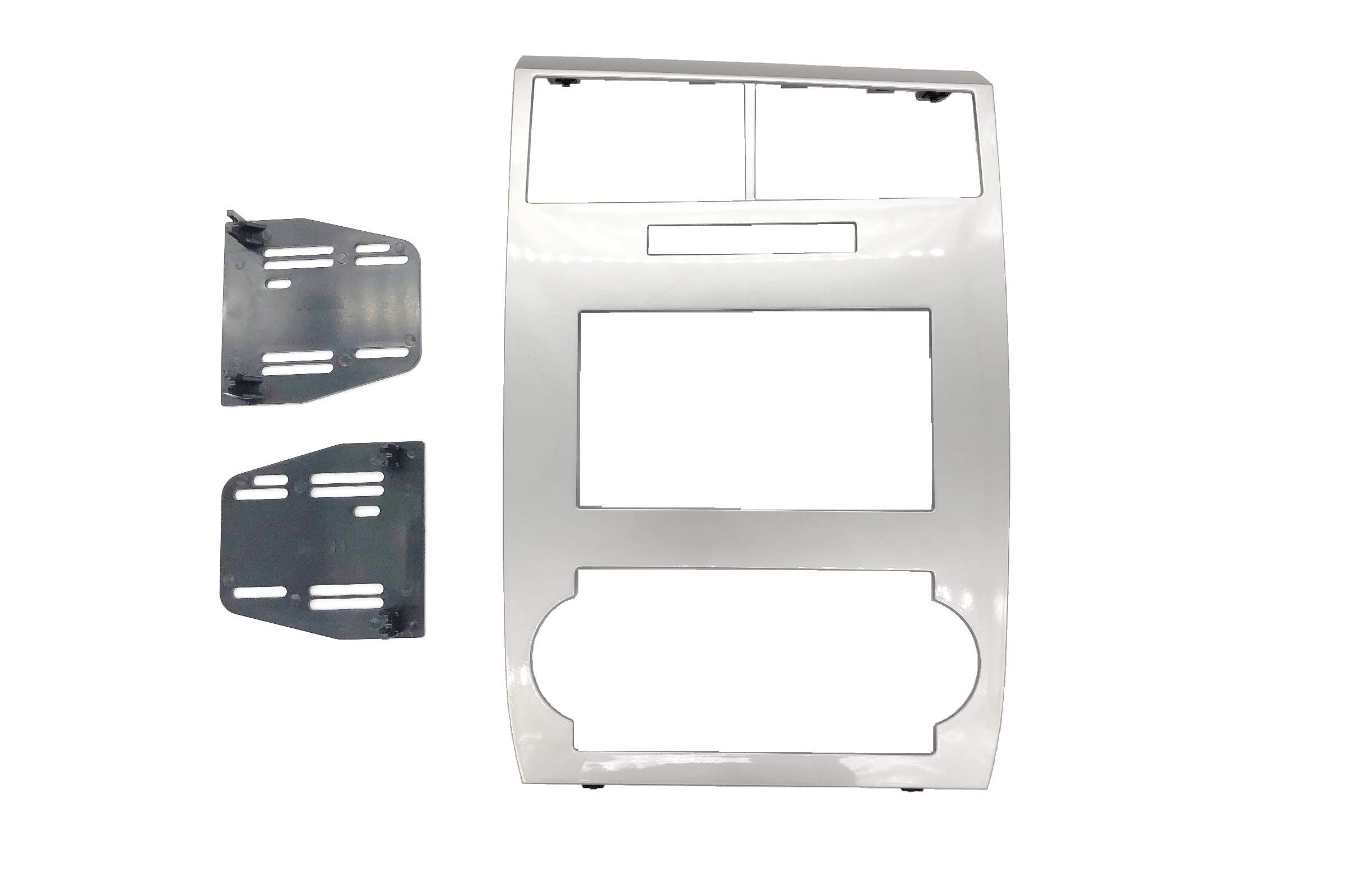 Double Din Car Stereo with Navigation - Silver Bezel Replacement for 2005-2007 Dodge Charger & Magnum | Factory Fit, GPS Radio Upgrade | Perfect for Road Trips & Daily Commuting