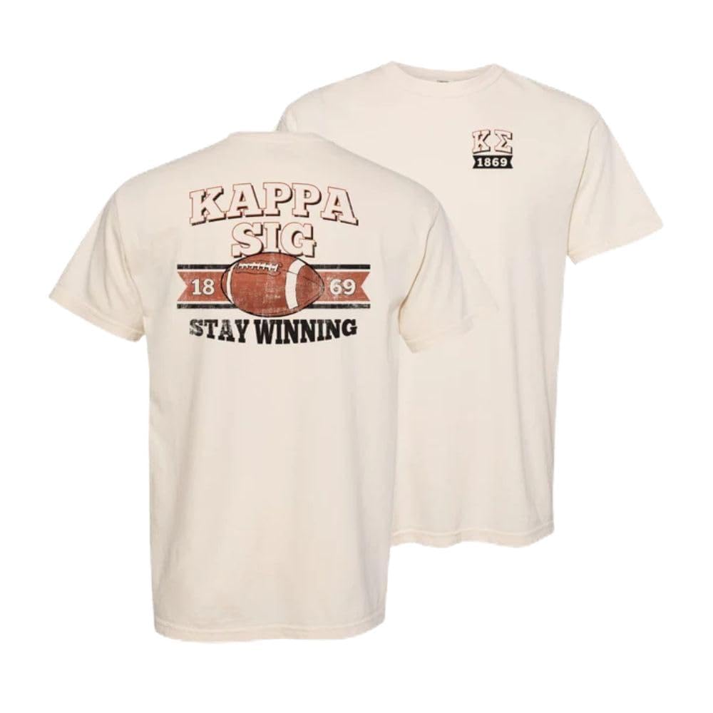 Kappa Sigma Comfort Colors Stay Winning Football Short Sleeve T-Shirt | Soft Cotton College Fraternity Apparel | Perfect for Game Day, Tailgating & Campus Events