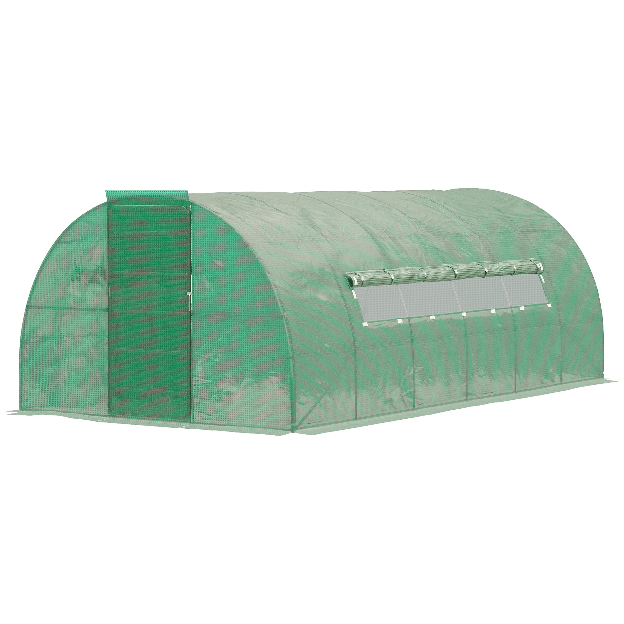 Outsunny 19x10x7ft Walk-in Greenhouse for Plants - Portable Garden Hot House with PE Cover & Roll-up Windows - Perfect for Backyard Gardening, Seed Starting & Plant Protection
