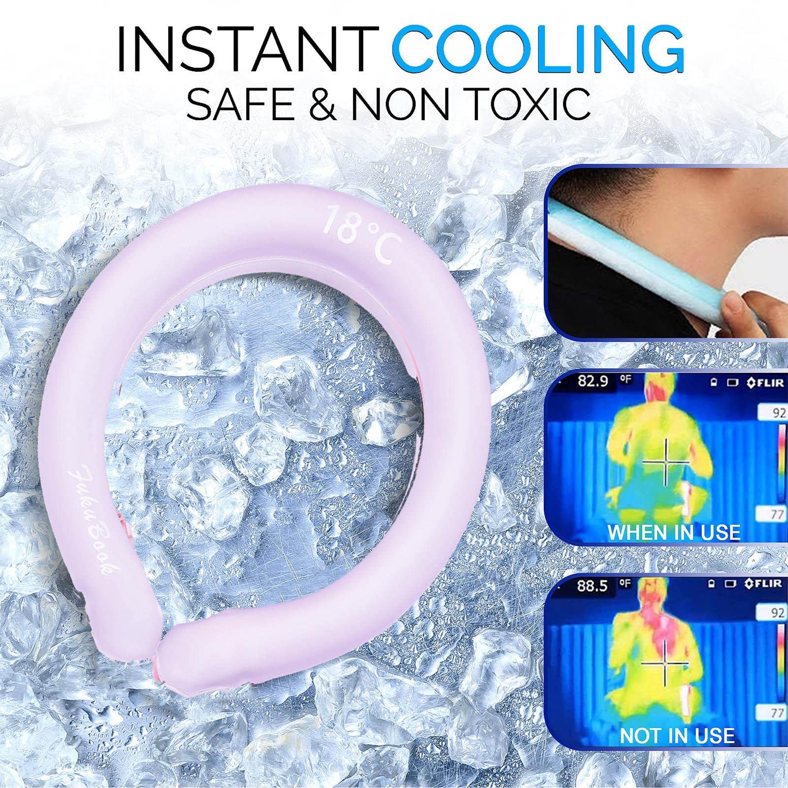 Cooling Neck Wraps - Reusable Ice Pack Tubes for Heat Relief & Neck Pain - Perfect for Sports, Migraines & Hot Weather