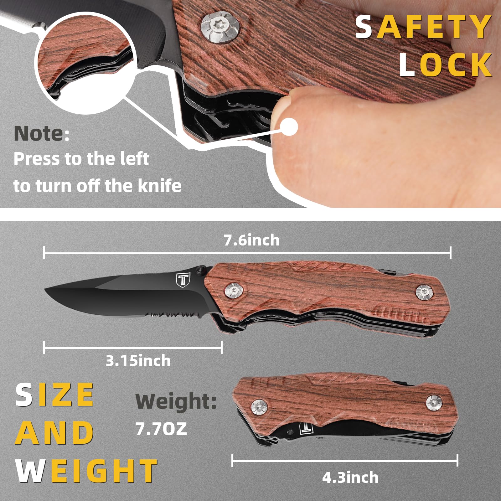 Best Pocket Knife Multitool for Men - Perfect Gift for Dad, Husband, Boyfriend - Christmas, Birthday, Anniversary Present - Outdoor Survival & Camping Essential Gear for Hiking, Fishing, and Emergency Preparedness