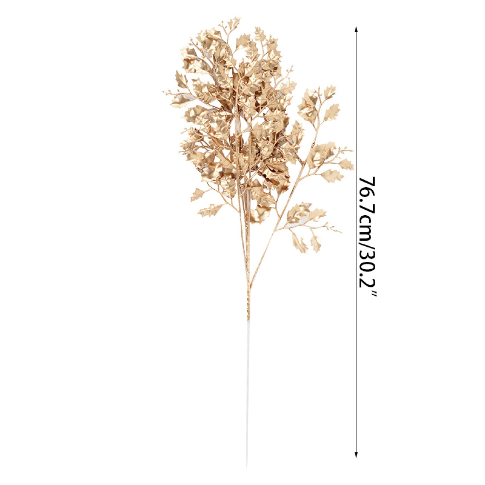 EBRICON 2 Pack Gold Artificial Eucalyptus Stems - Fake Fern Leaf Plants with Peacock Feather Branches for Vase Filler, Home Decor, Wedding Centerpieces & Christmas Party Decoration | Perfect for Table Settings, Mantel Displays and Seasonal Arrangements