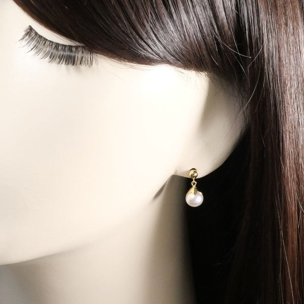 18K Yellow Gold Pearl Earrings for Women - Classic Elegant Jewelry Gift for Wedding, Anniversary & Special Occasions