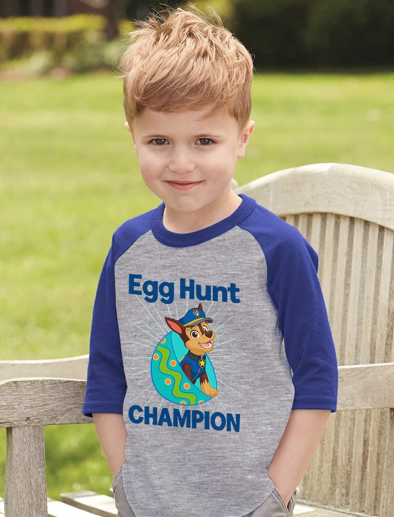 Tstars Easter Kids Shirt - Chase 3/4 Sleeve Baseball Jersey for Toddlers - Cute Spring Outfit for Easter Egg Hunts & Family Photos