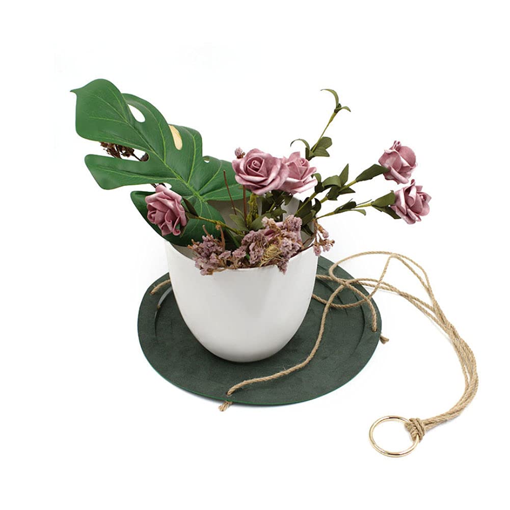 2 Pack Small Hanging Flower Pot Net Bags - Multi-Layered Leather Plant Hangers for Indoor Gardening, Home Decor & Wall Decorations - Perfect for Pothos, Ferns & Succulents in Living Room, Balcony or Patio