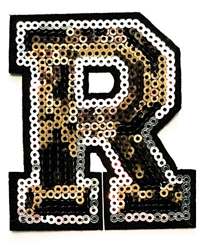 Black Sequins Letter R
