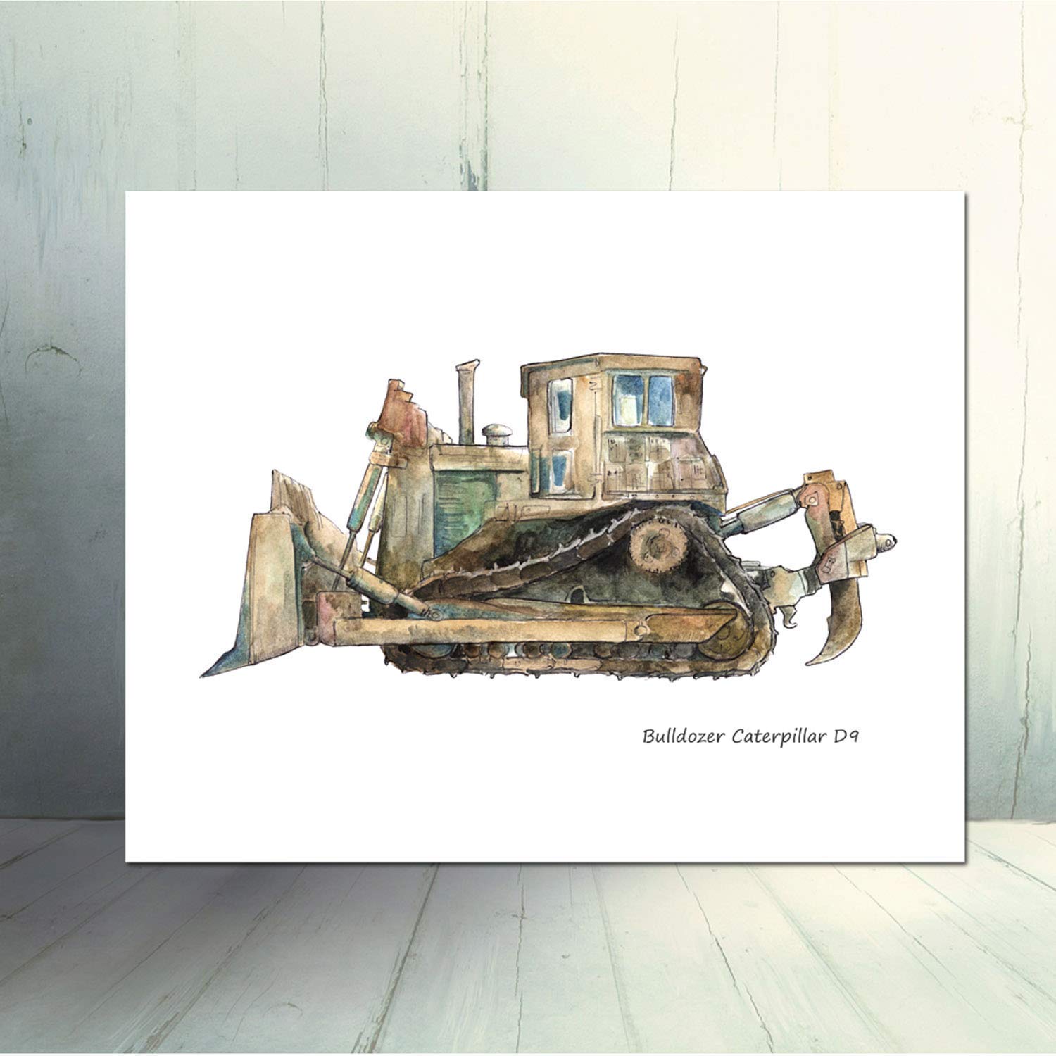 Transportation Themed Boy's Bedroom Decor Set - 9 Piece 8x10 Inch Wall Art Prints for Kids Room, Nursery, or Playroom