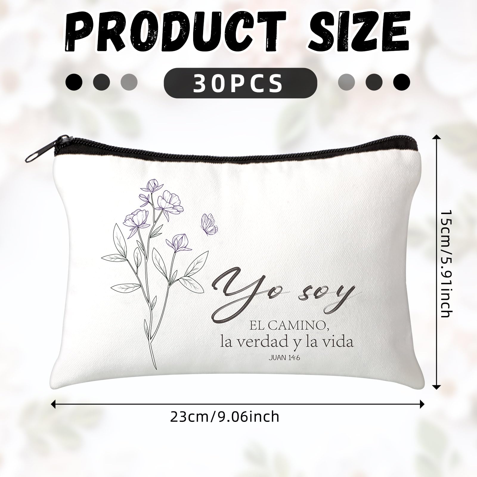 30 Pcs Christian Easter Gifts - Inspirational Bible Verse Cosmetic Bags for Women, Church & Travel Use