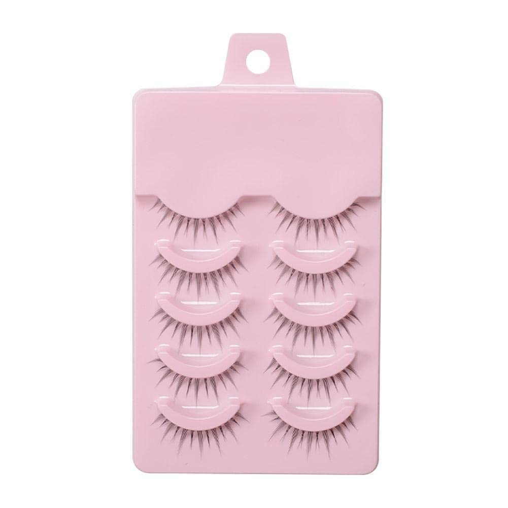 Little Devil Eyelash Extensions - 5 Pairs Lolita Cosplay Lashes for Fairy & Japanese Style Makeup | Natural Daily Wear & Halloween Costume Accessories