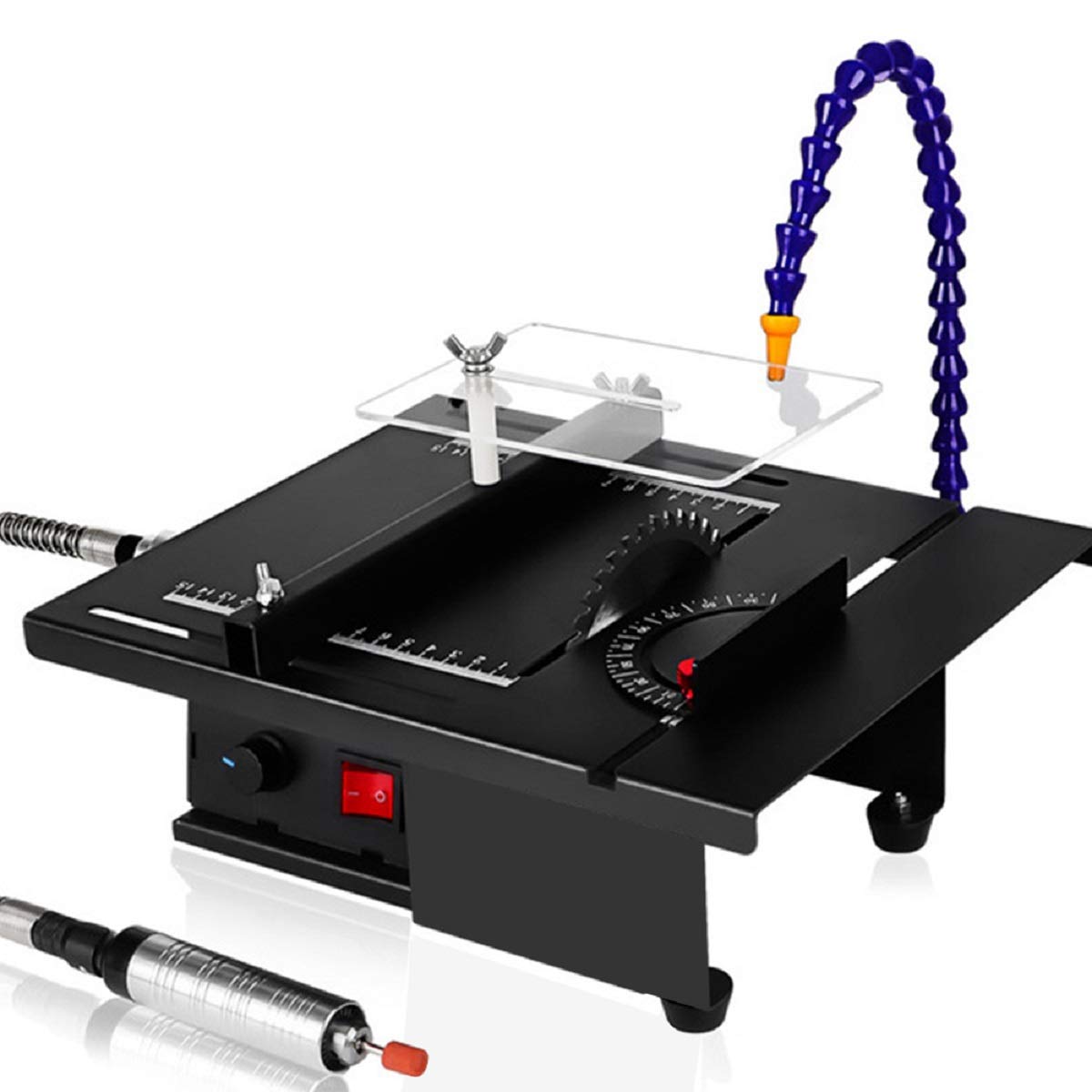 Mini Table Saw for Cutting, Polishing, Engraving & Grinding - Adjustable Speed, Dual Rotation, Dustproof Blade & Water Cooling - Perfect for Jewelry Making, Gem Cutting & DIY Crafts