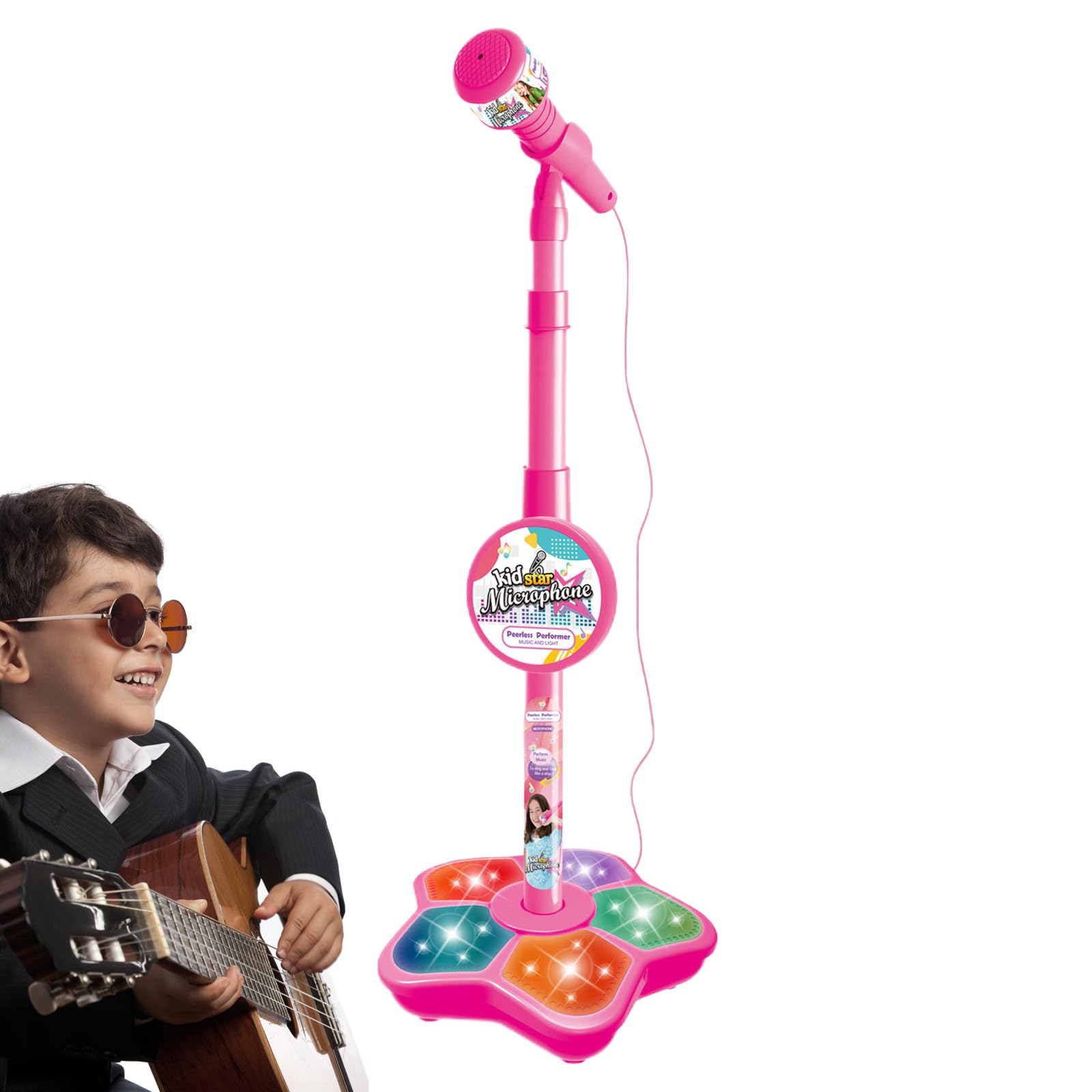 **Lambo Kids Microphone with Stand - Portable Karaoke Microphone for Toddlers & Children, MP3 Mode, Singing Toy for Girls & Boys - Perfect for Birthday Gifts, Home Karaoke & Party Fun**