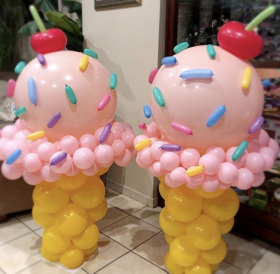 Premium Ice Cream Cone with Colorful Jimmies - Perfect for Birthday Parties, Summer Treats & Dessert Decorations
