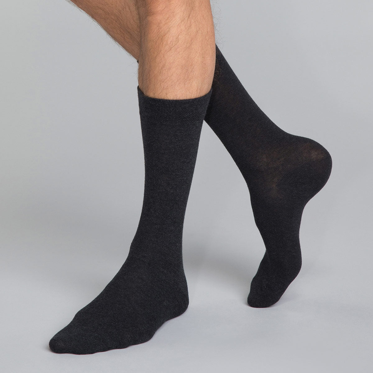 Men's Basic Cotton Socks 3-Pack Anthracite - Soft Breathable Everyday Socks for Work, Gym & Casual Wear