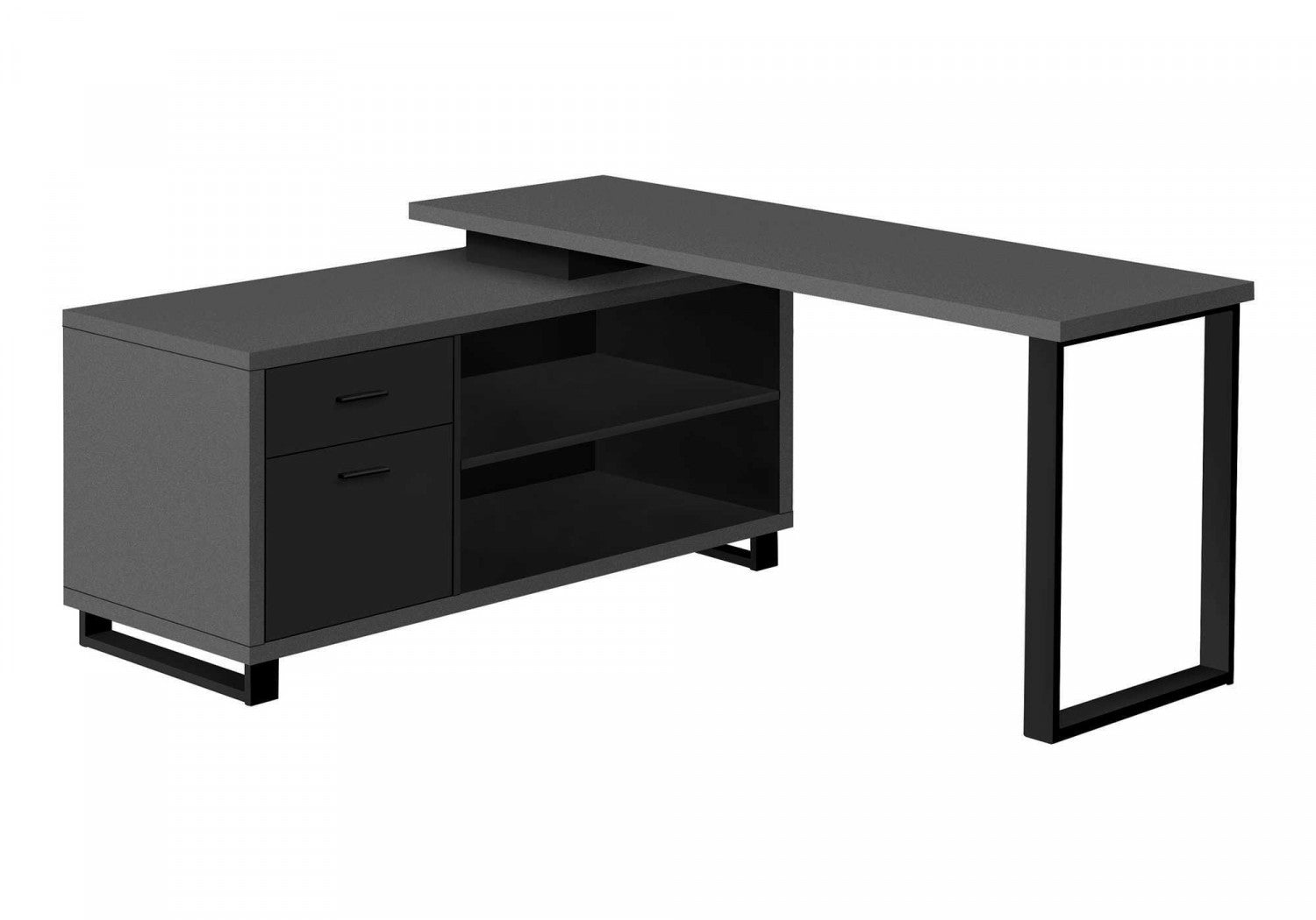 Modern Grey Runo Desk - Sleek & Stylish Home Office Desk for Small Spaces, Work from Home & Study - Perfect for Apartments, Dorms & Workspaces