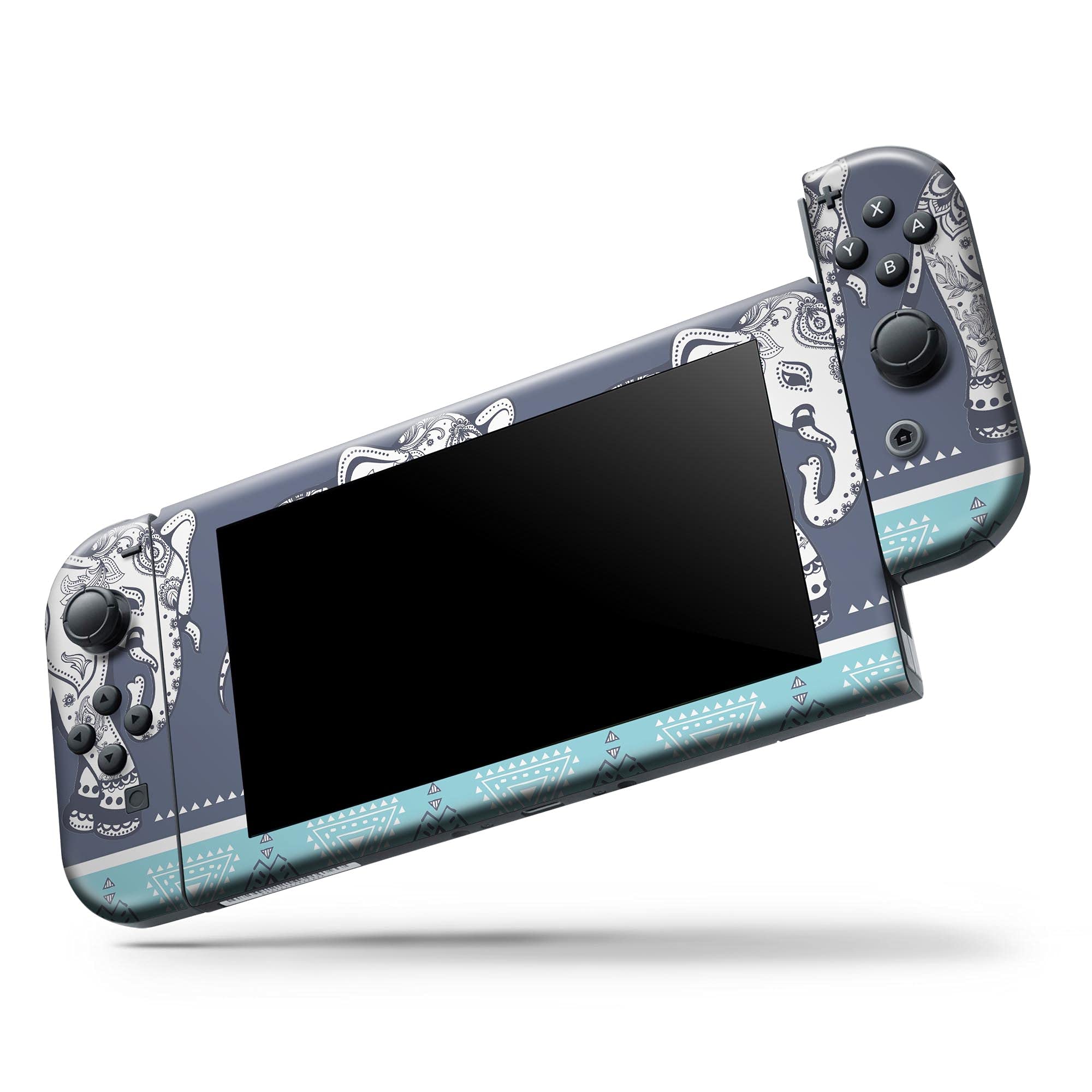 Nintendo Switch & Joy-Con Protective Vinyl Skin Wrap - Scratch-Resistant Removable Decal Cover with Sacred Elephant Design - Perfect for Gaming, Travel & Console Protection