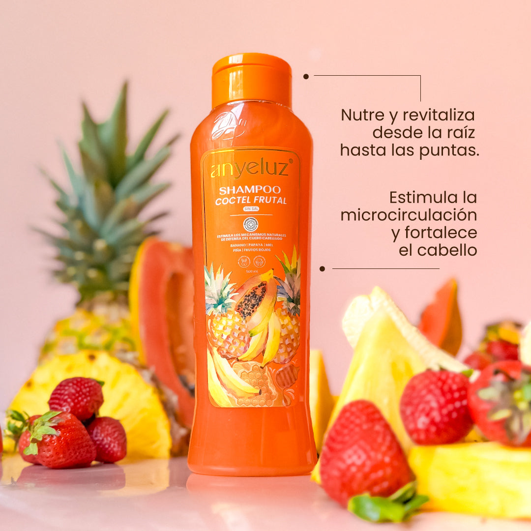 Anyeluz Fruit Cocktail Shampoo - Hydrating & Nourishing Hair Care for Dry & Damaged Hair - Perfect for Daily Use & Salon-Like Results at Home