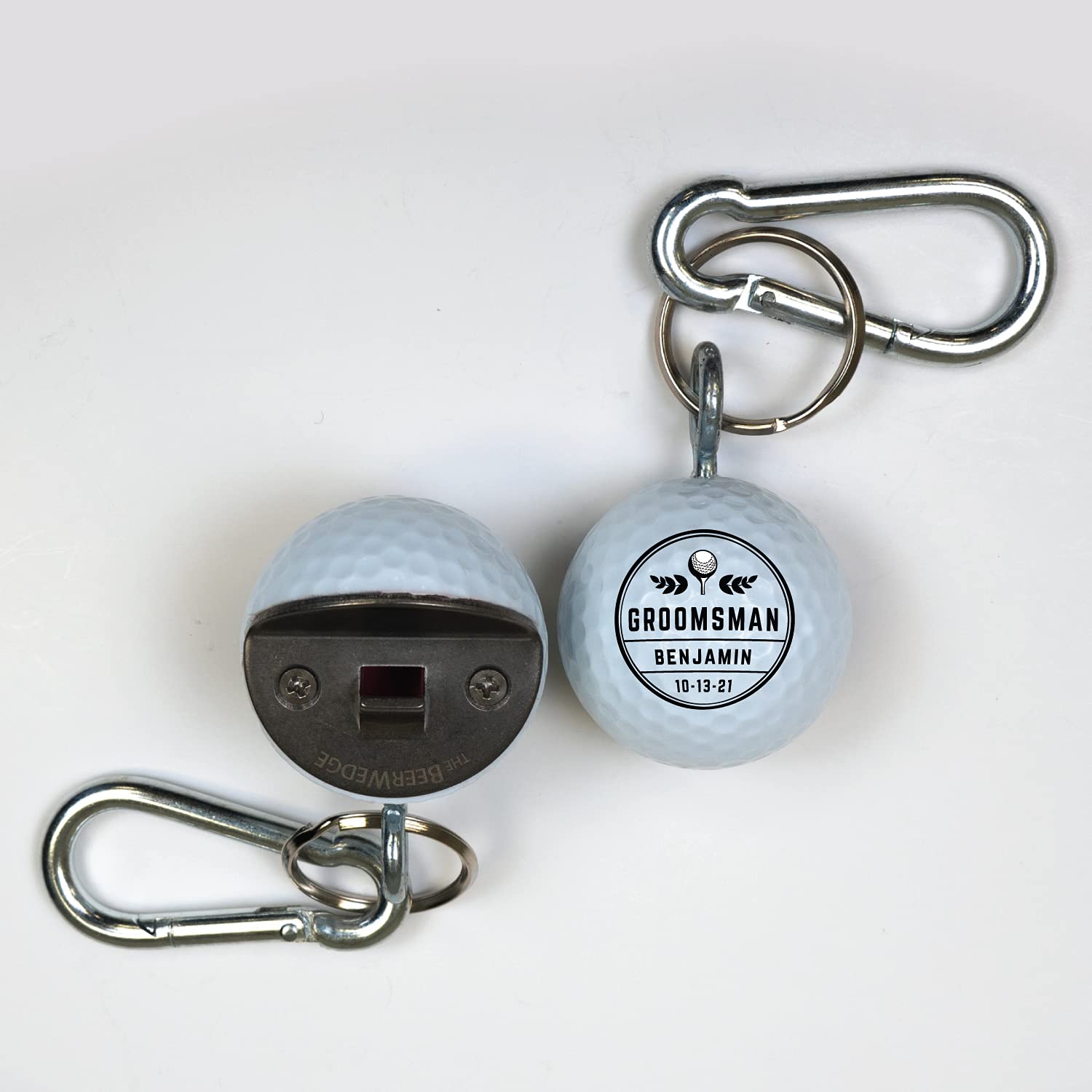 Personalized Golf Ball Bottle Opener - Unique Groomsmen Gift for Golf Lovers, Handmade from Real Golf Ball - Perfect for Weddings, Bachelor Parties & Golf Tournaments