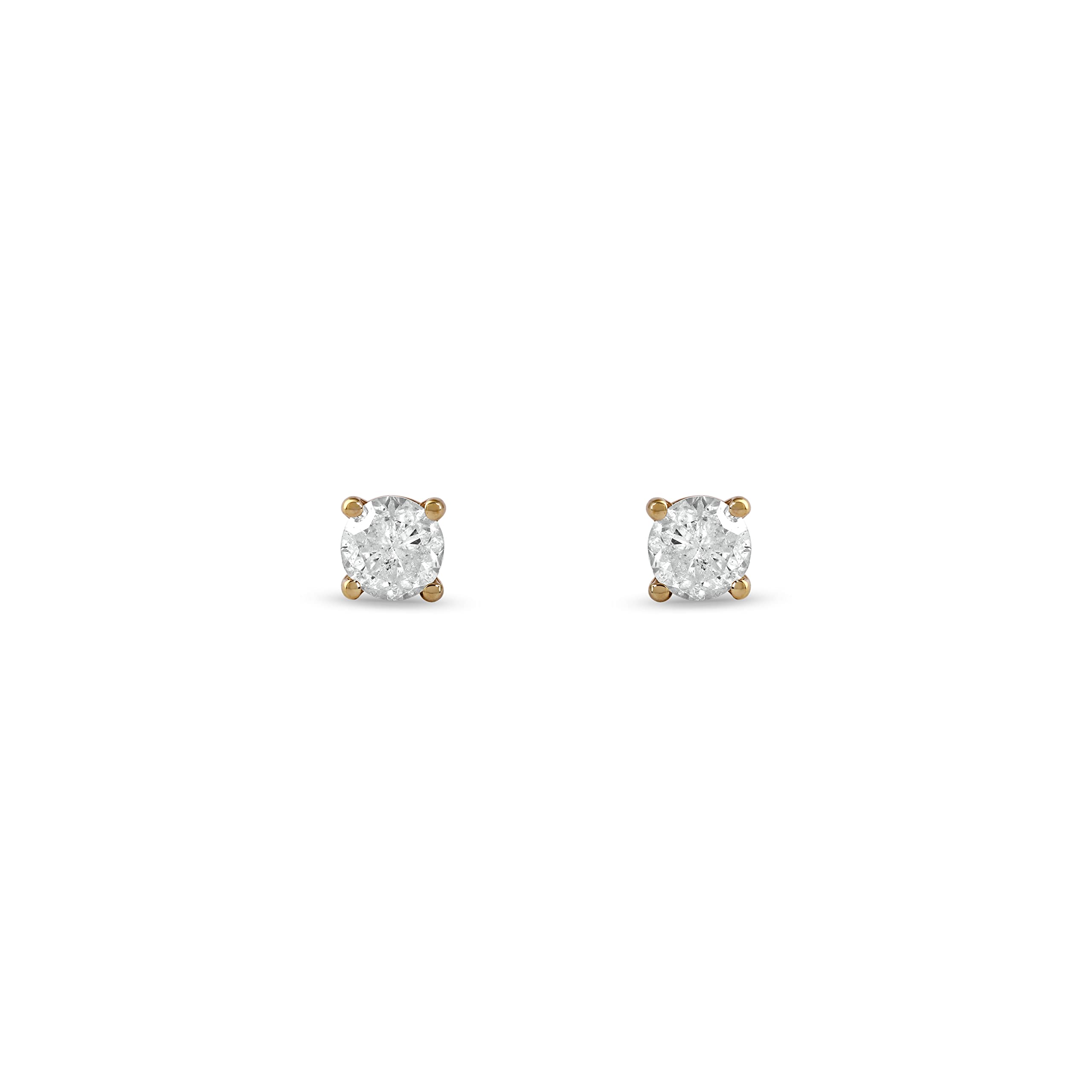 IGI Certified Diamond Stud Earrings for Women - 14K Gold WOW Collection (I2-I3 Clarity) | Perfect for Weddings, Anniversaries & Special Occasions
