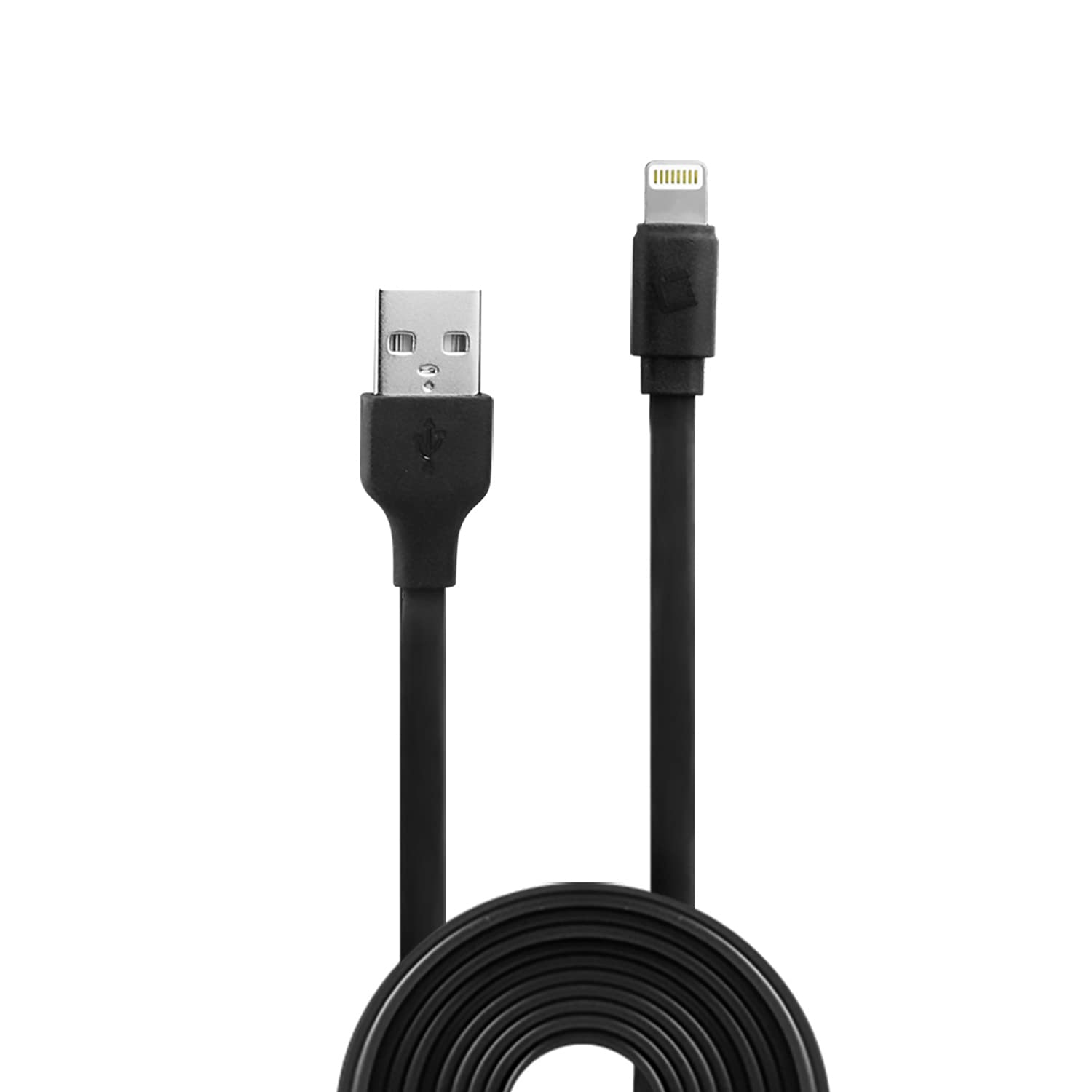 Certified Apple MFi Lightning Cable 4ft - Fast Charging USB Cable for iPhone 14/13/12/11/X/8/7, iPad, AirPods & MacBook - Durable Flat Design (Black) | Perfect for Home, Office & Travel Charging