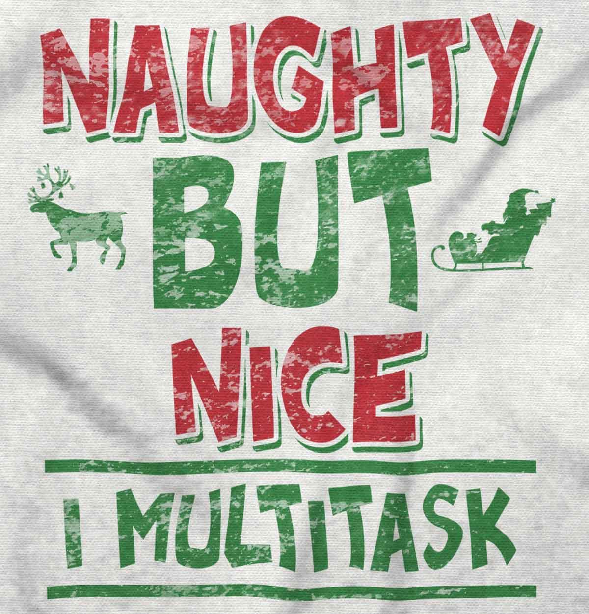 Brisco Brands Christmas Checklist Naughty Nice Tried Women's Graphic Tee - Cute Holiday Party Outfit & Casual Winter Fashion Top
