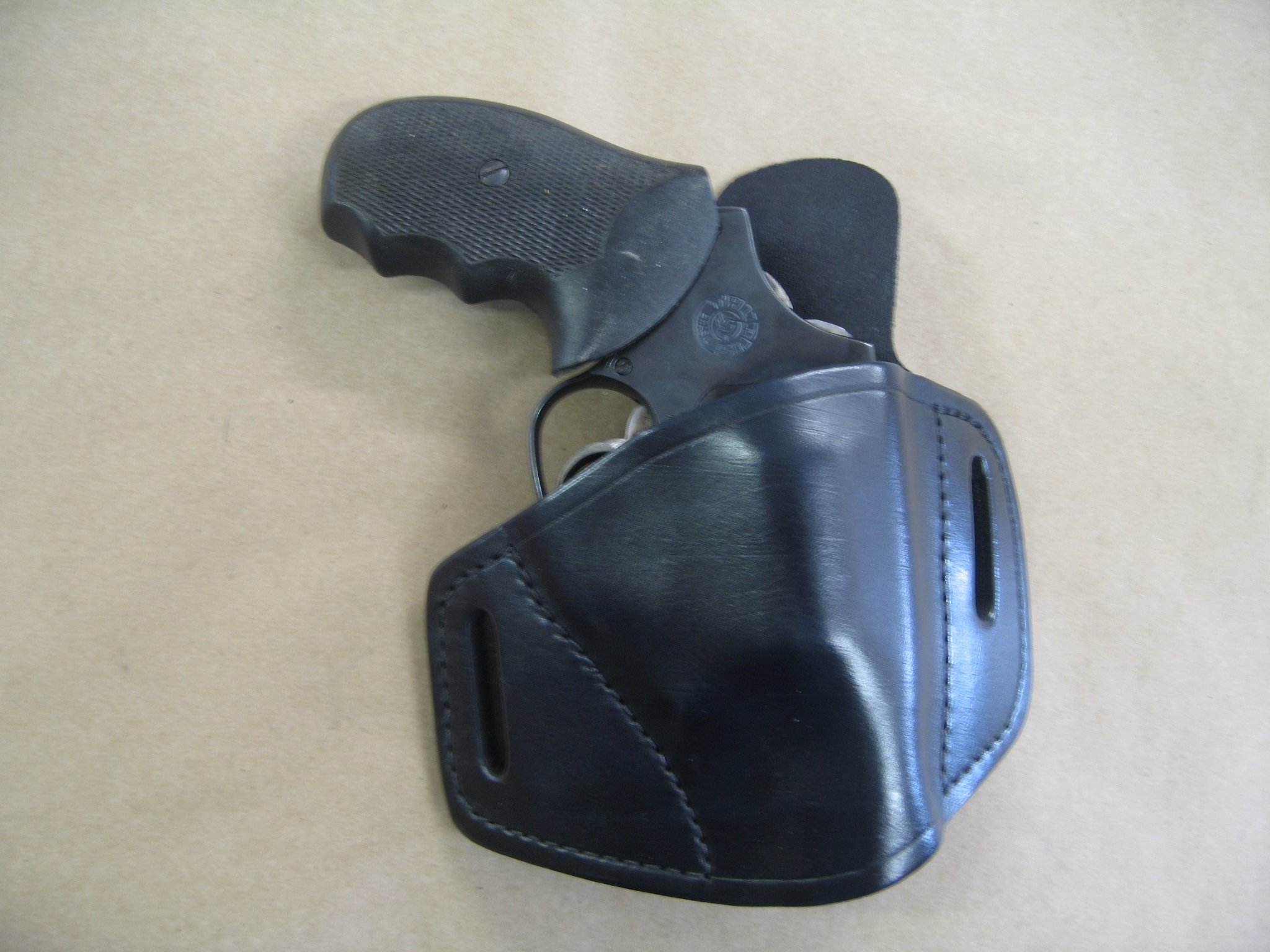Taurus 85 Leather 2 Slot Molded Pancake Belt Holster - Black | Concealed Carry Holster for Revolvers | Perfect for Everyday Carry & Outdoor Activities