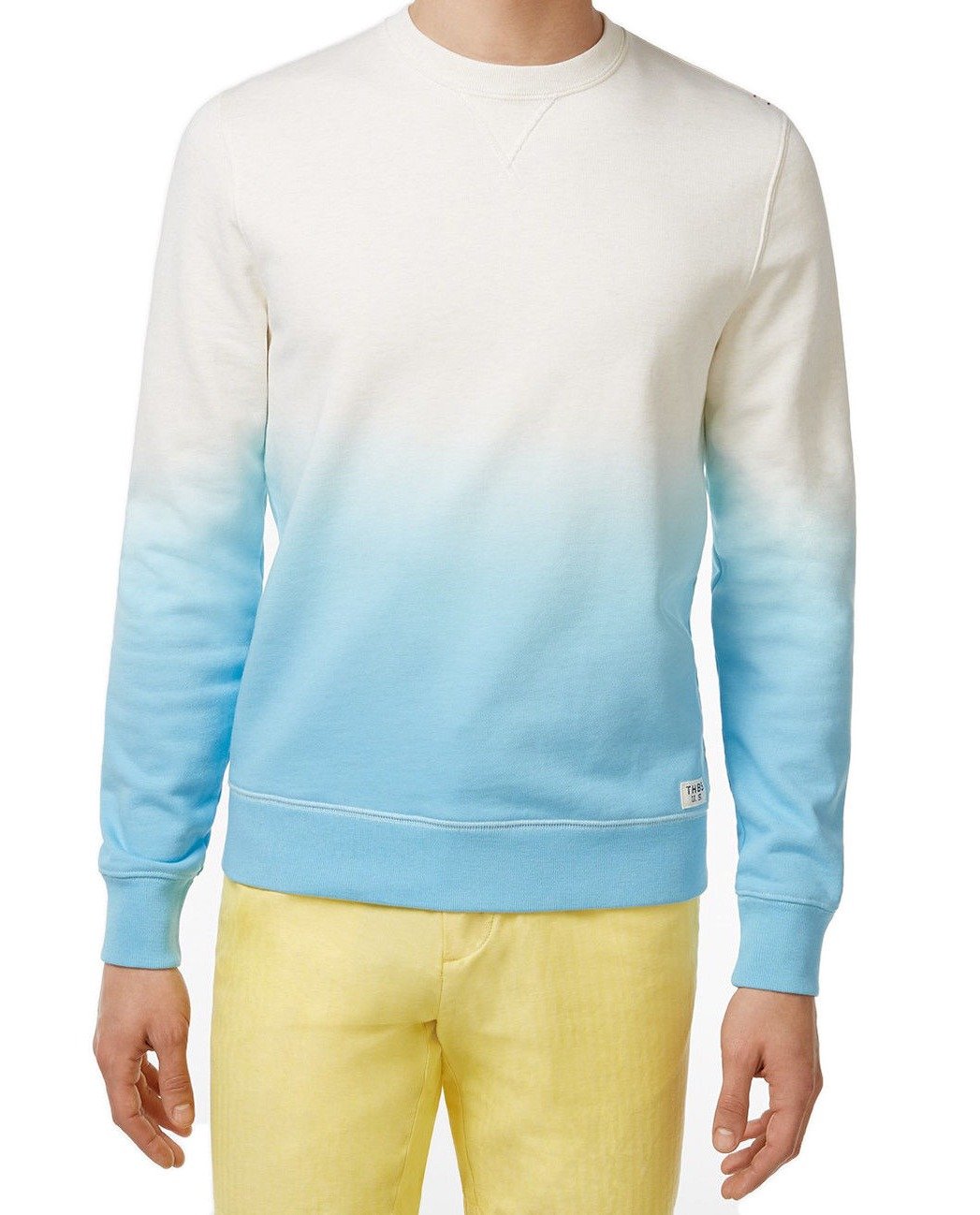 Tommy Hilfiger Men's Ombre Crewneck Sweater Shirt - White XL | Casual Pullover Knit Top for Fall & Winter | Perfect for Office, Date Night and Weekend Outfits