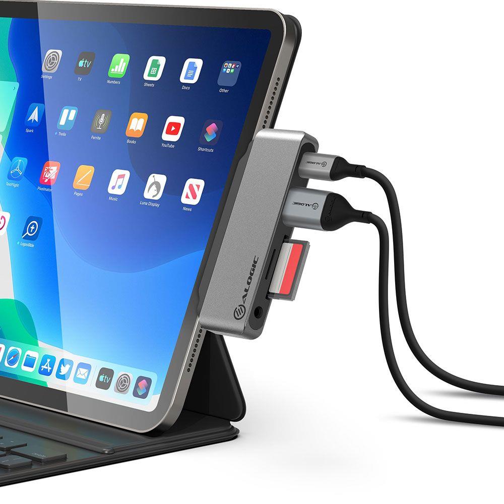 ALOGIC USB C Hub with Card Reader - 6-in-1 Multi-Port Adapter for MacBook Pro/Air, iPad Pro, Windows Laptops - SD/TF Card Slot, 4K HDMI, USB 3.0 - Perfect for Travel, Office & Home Workspace