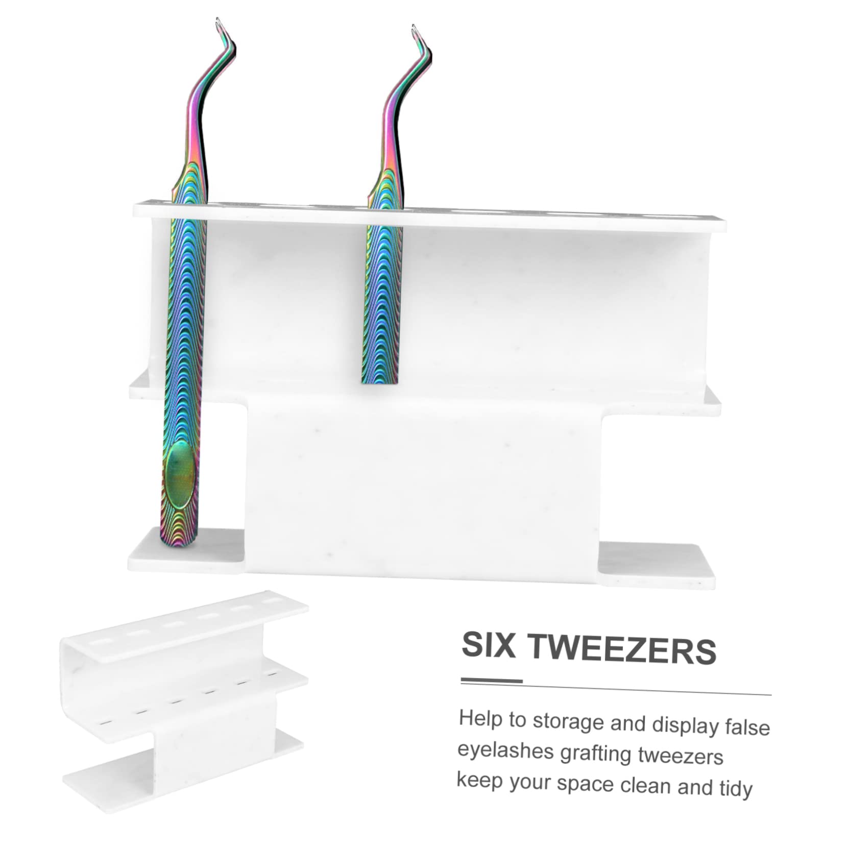 Balacoo 2-Pack Clear Acrylic Display Stand for Eyelash Extensions - Tweezer Holder & Organizer for Salon, Beauty Studio, and Professional Lash Artists - Perfect for Lash Tools Storage and Workspace Organization