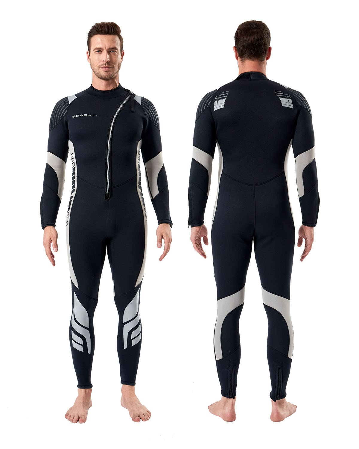 Seaskin 3mm Neoprene Full Body Wetsuit for Men & Women - Front Zip Diving Suit for Scuba Diving, Snorkeling, Surfing & Swimming | Perfect for Warm Water Adventures & Water Sports Enthusiasts