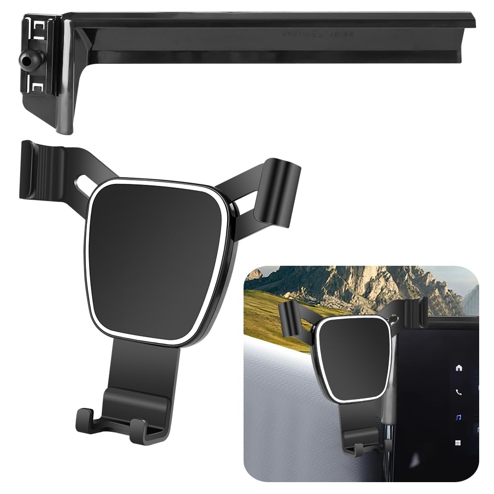 **LUNQIN Car Phone Holder for Toyota Highlander 2020-2025 - Universal 12.3 Inch Screen Auto Accessories, Dashboard & Vent Mount, Interior Decoration, Secure Cell Phone Mount (Not Fit Grand Highlander) - Perfect for GPS Navigation & Hands-Free Driving**